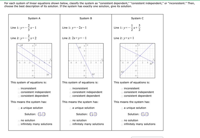 Solved For Each System Of Linear Equations Shown Below C Chegg Com