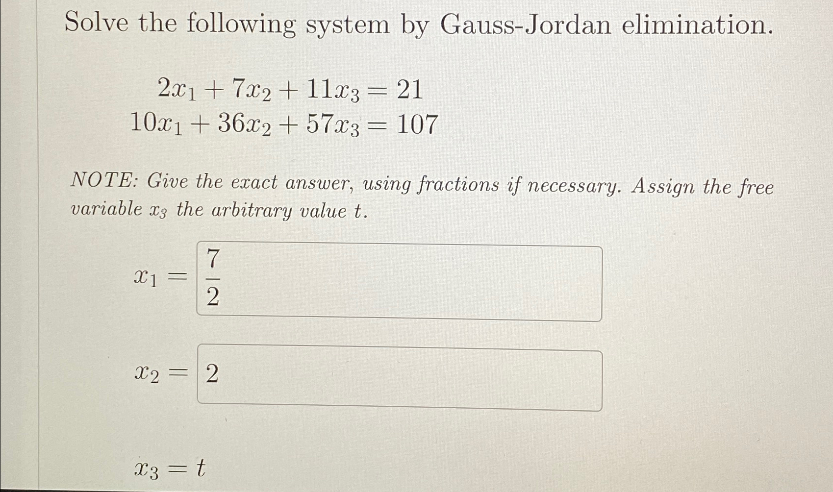 Solved Solve The Following System By Gauss-Jordan | Chegg.com