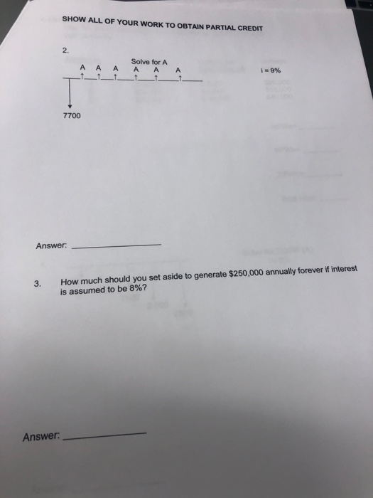 Solved SHOW ALL OF YOUR WORK TO OBTAIN PARTIAL CREDIT A A A | Chegg.com