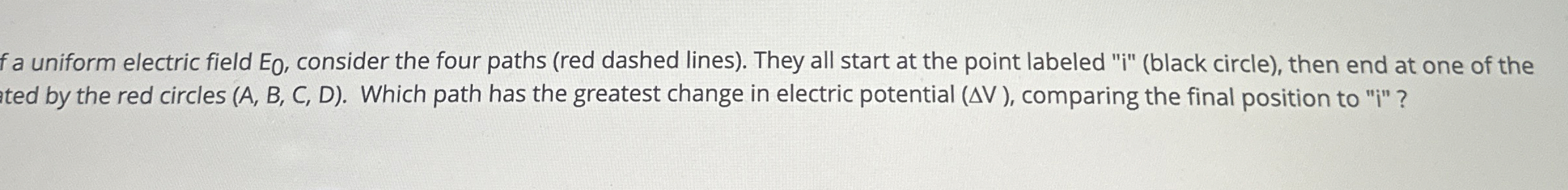 Solved f a uniform electric field E0, ﻿consider the four | Chegg.com