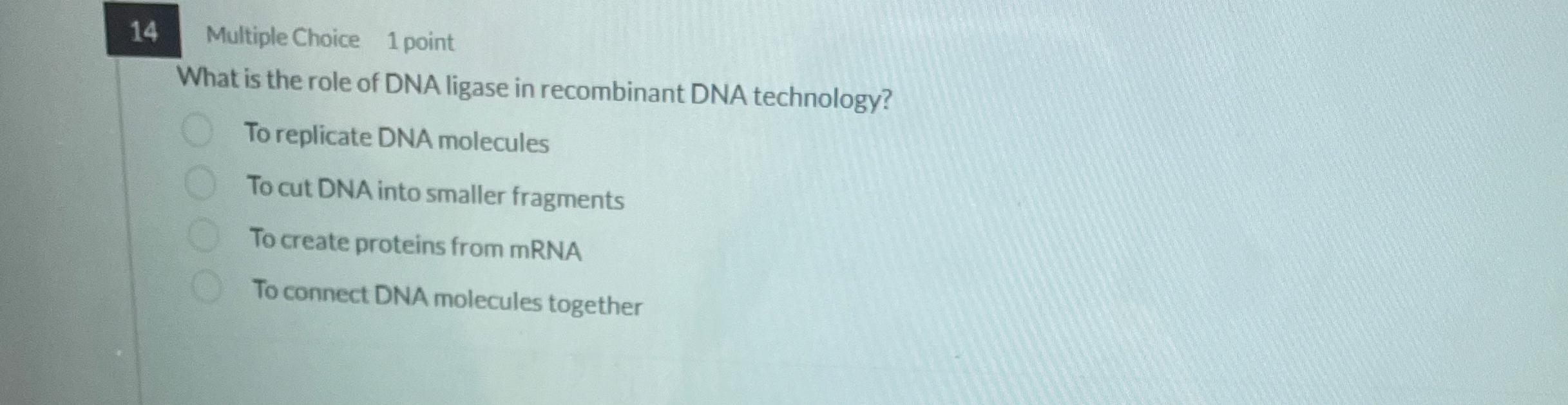 Solved 14Multiple Choice1 ﻿pointWhat is the role of DNA | Chegg.com