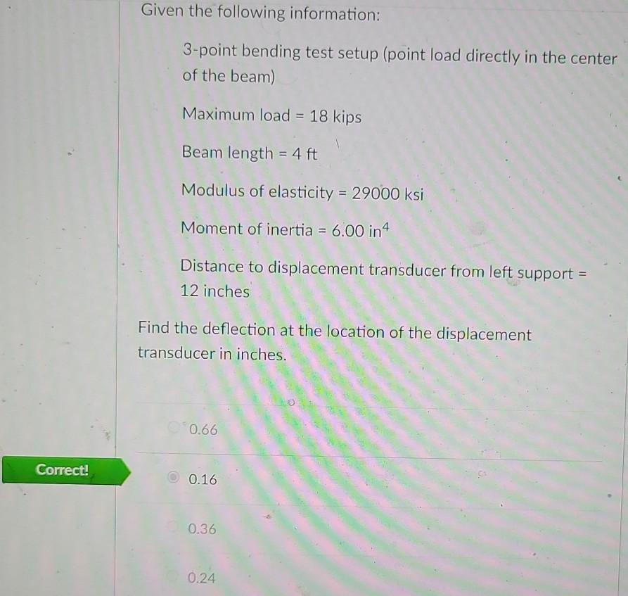 Solved Given the following information: 3-point bending test | Chegg.com