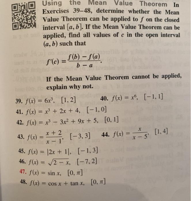 Solved Using the Mean Value Value Theorem In Exercises | Chegg.com
