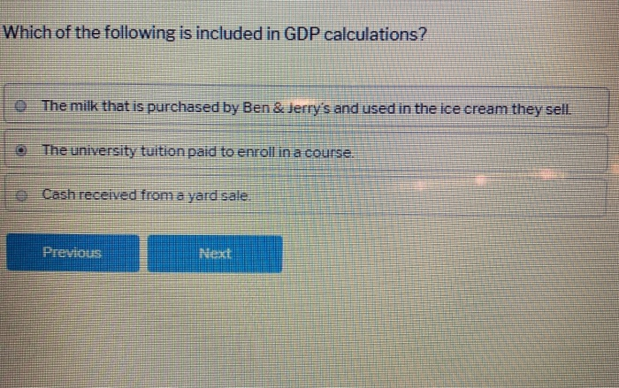 which of the following is included in gdp calculations