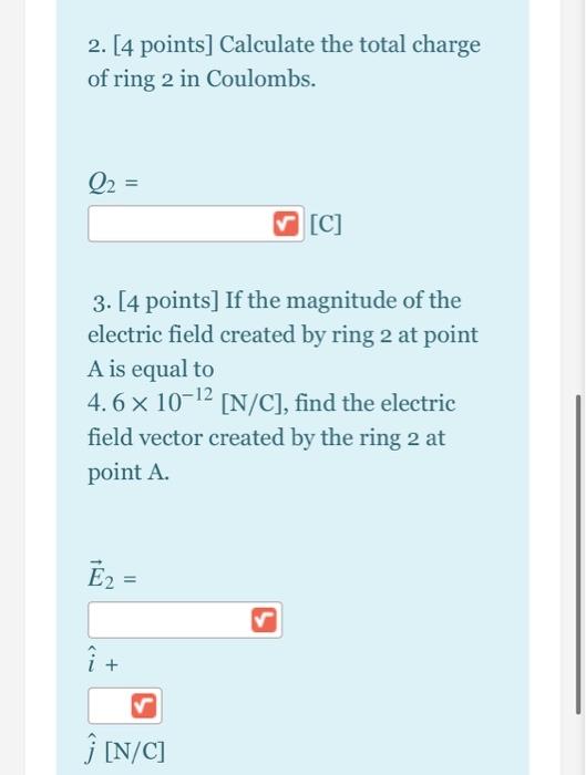 Solved • Ring 1 has a radius R = 5 cm and a charge Q1 =-1 X | Chegg.com