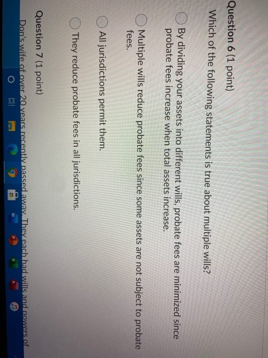 Solved Question 6 (1 Point) Which Of The Following | Chegg.com