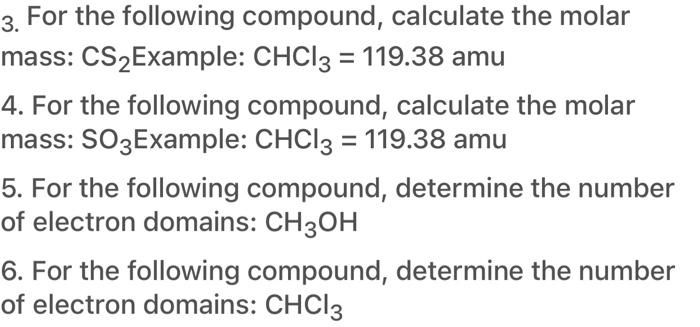 Solved 3 For The Following Compound Calculate The Molar Chegg Com   Image