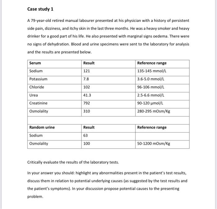 Solved what are the abnormalities present in the patient | Chegg.com