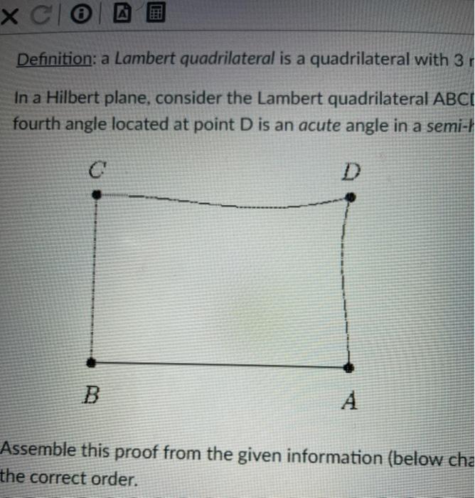 Solved x C O 2 Definition a Lambert quadrilateral is a