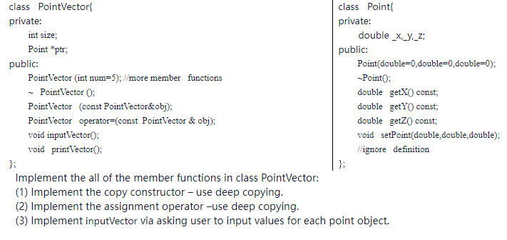 Solved Create a class called Vector3d for vector in three | Chegg.com