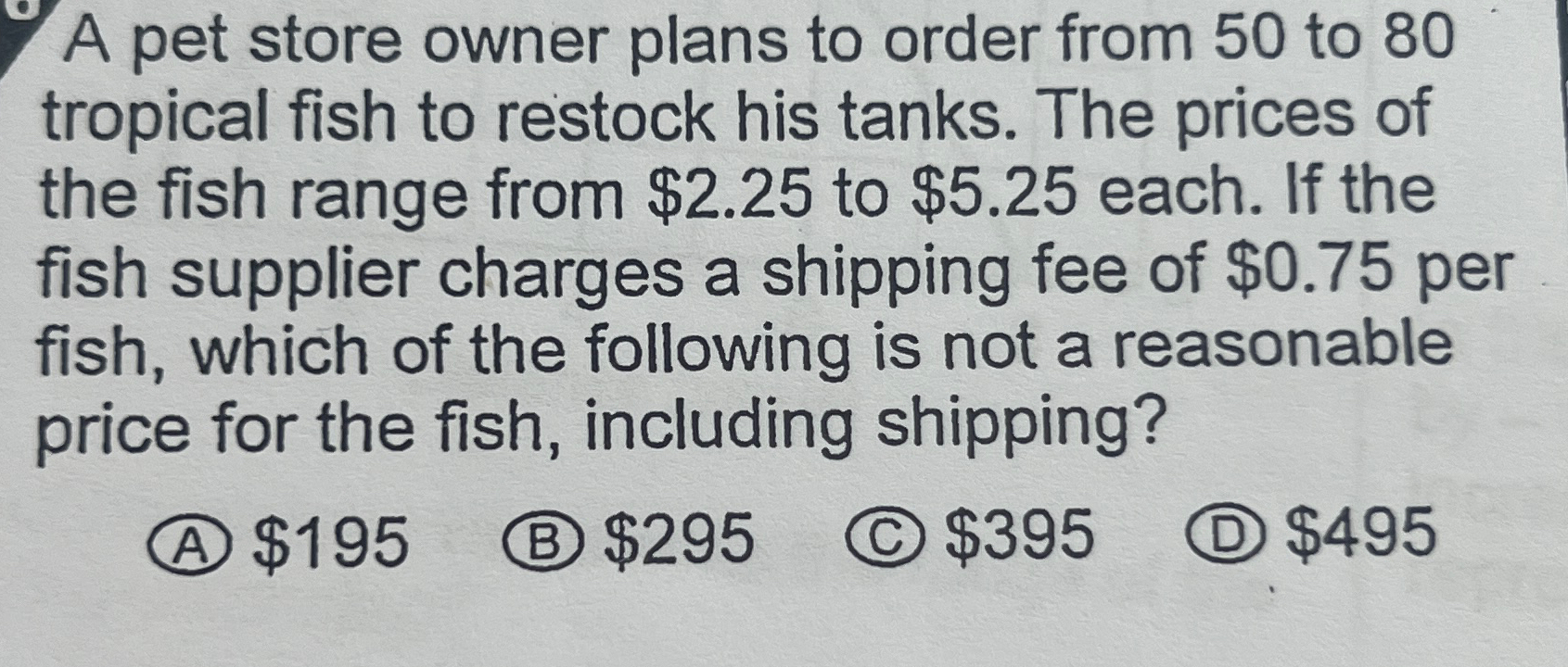 Solved A pet store owner plans to order from 50 ﻿to 80