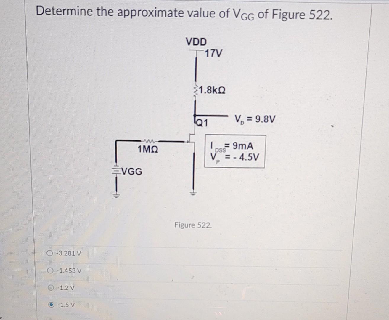 Solved Determine the approximate value of VGG of Figure 522. | Chegg.com