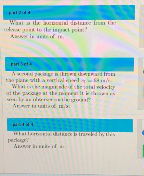 Solved part 2 of 4 What is the horizontal distance from the | Chegg.com