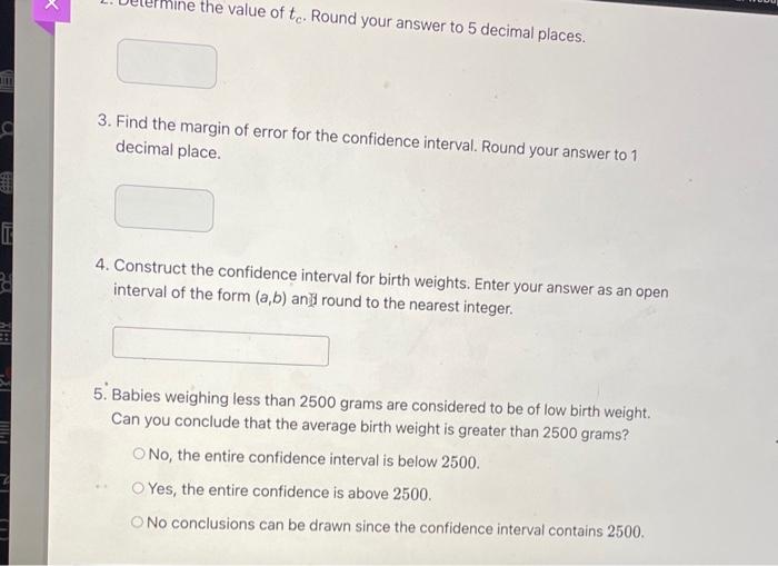 Solved The table below contains the birth weights in grams | Chegg.com