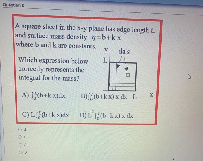 Solved Question 6 A Square Sheet In The X Y Plane Has Edg Chegg Com