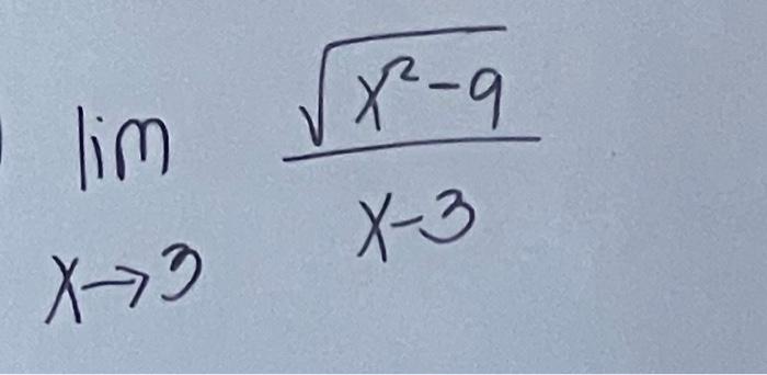 Solved Limx→3x−3x2−9