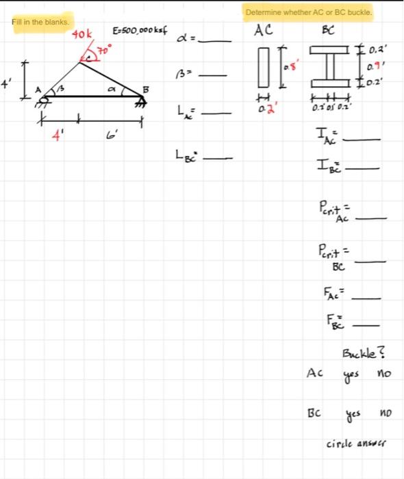 Solved IBC, Pcrit AC, Pcrit BC, and and buckle for AC and | Chegg.com