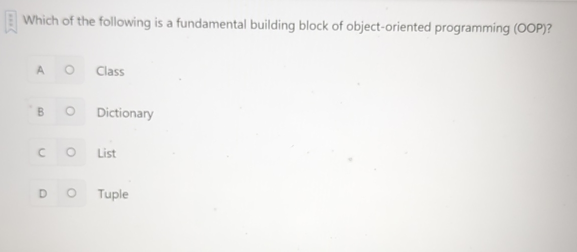 Solved Which of the following is a fundamental building | Chegg.com