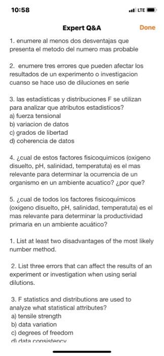 1. enumere al menos dos desventajas que presenta el metodo del numero mas probable 2. enumere tres errores que pueden afectar