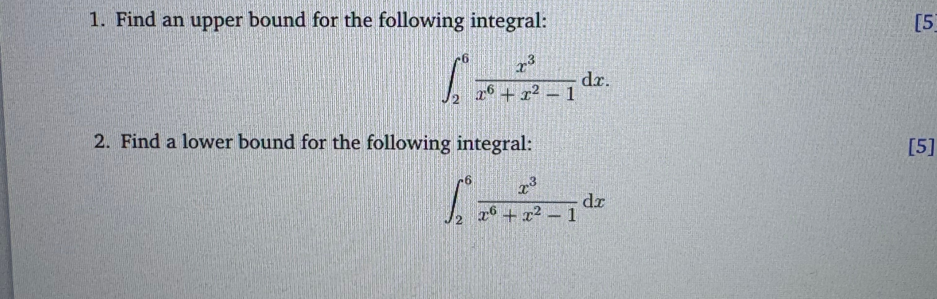 Solved find an upper bound for the following integral | Chegg.com