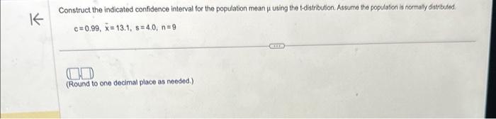 Solved Construct the indicated confidence interval for the | Chegg.com