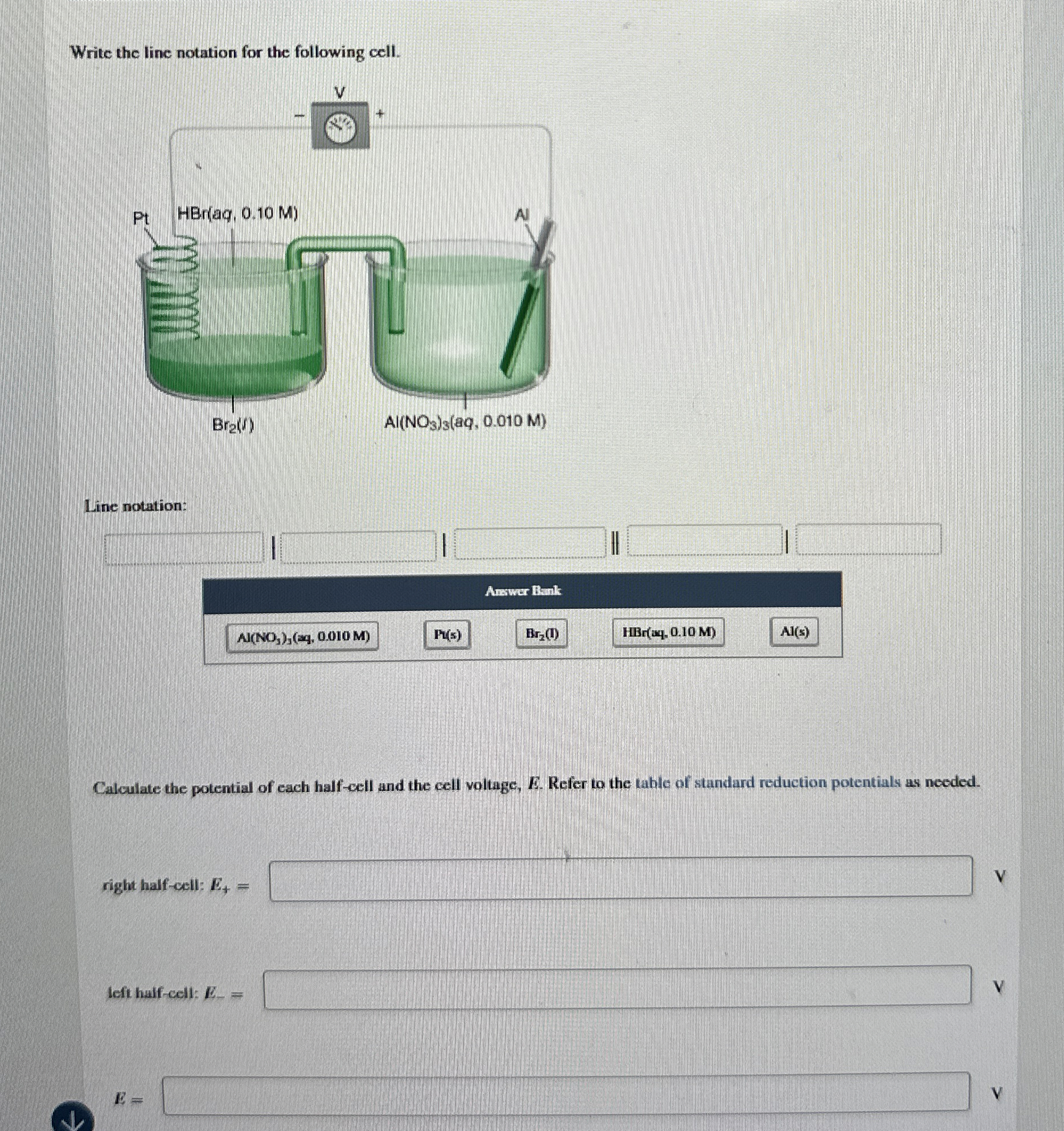 Solved Write the line notation for the following cell.Write | Chegg.com