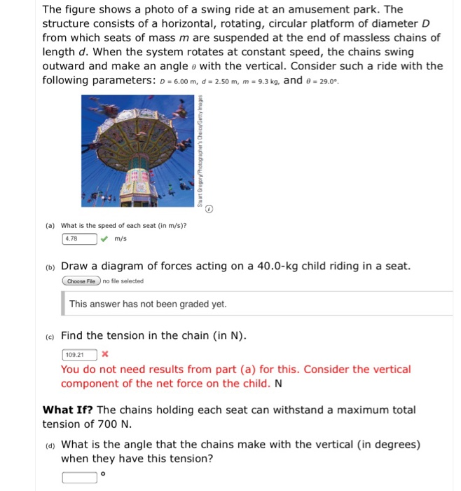 Solved The figure shows a photo of a swing ride at an