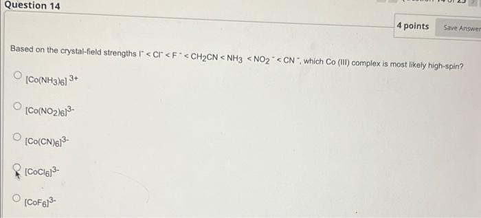 Solved Question 14 4 points Save Answer Based on the | Chegg.com