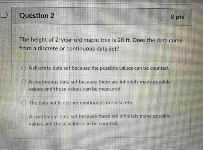 Solved The height of 2 -year-old maple tree is 28ft. Does | Chegg.com