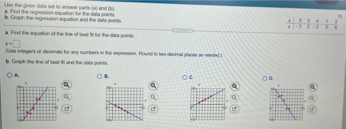 Solved Use the given data set to answer parts (a) and (b) a. | Chegg.com