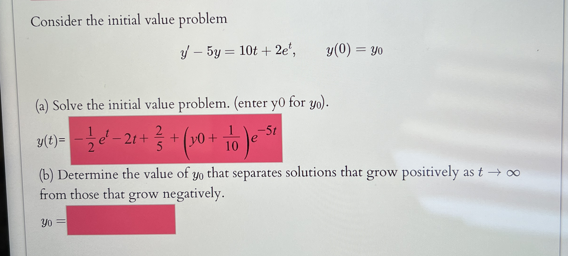 Solved Consider the initial value | Chegg.com