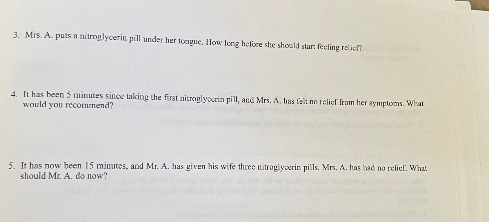 Solved Mrs. ﻿A. ﻿is a 69-year-old woman with a history of | Chegg.com