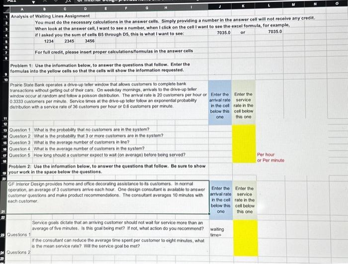Solved Analysis Of Waiting Lines Assignment You Must Do The | Chegg.com