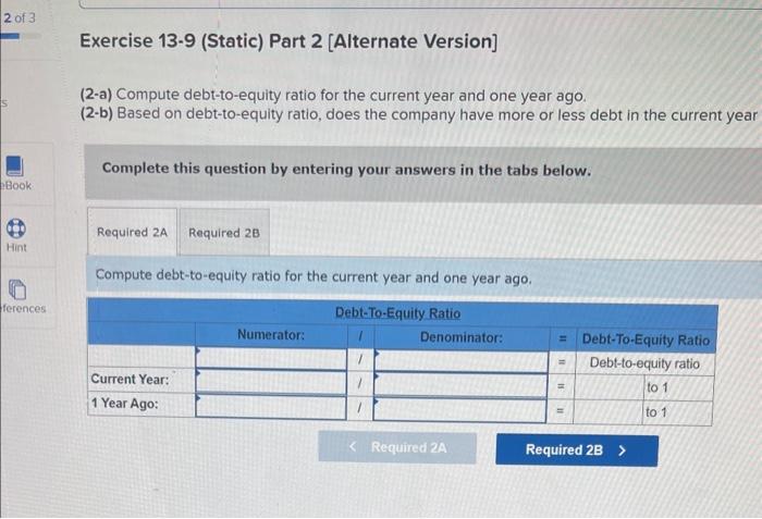 Solved Required information Exercise 13−9 (Static) Analyzing | Chegg.com