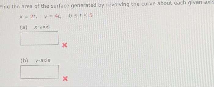 Solved Find the area of the surface generated by revolving | Chegg.com