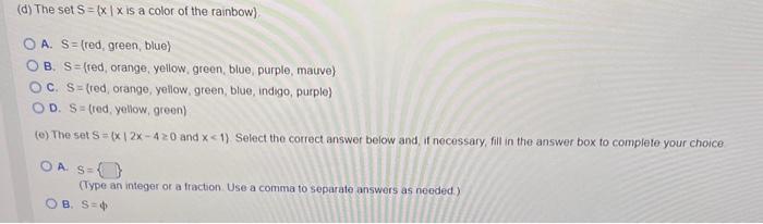 Solved ist the elements of each of the following sample | Chegg.com