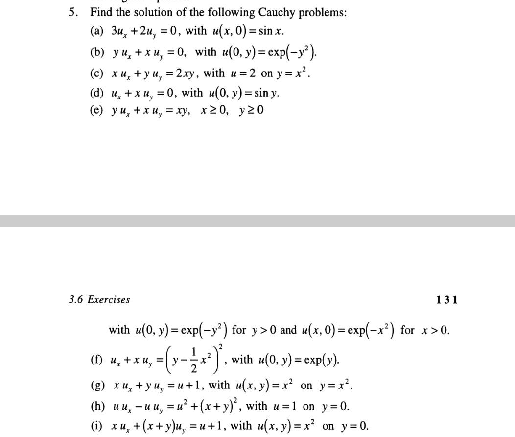 Solved 5. Find the solution of the following Cauchy | Chegg.com