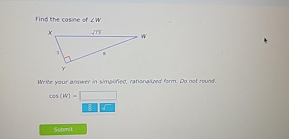 Solved Write your answer in simplified, rationalized form. | Chegg.com