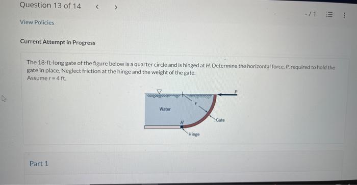 Solved The 18 - ft-long gate of the figure below is a | Chegg.com