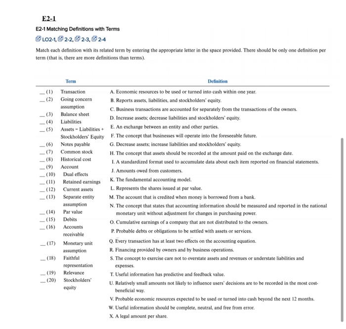 E2-1 e2-1 matching definitions with terms l02-1, 2-2, 2-3, 2-4 match each definition with its related term by entering the ap