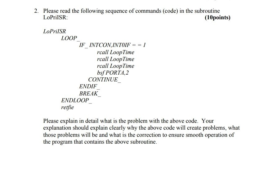 Solved 2. Please Read The Following Sequence Of Commands | Chegg.com