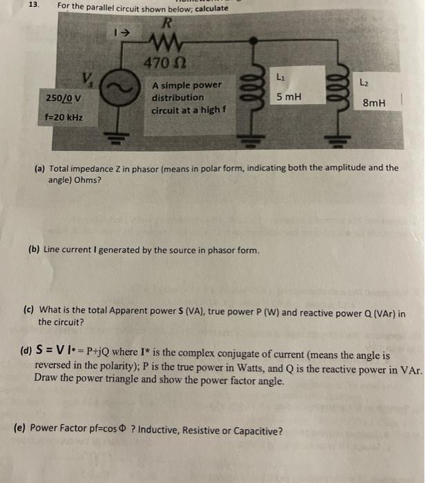 Solved 12. For the electrical circuit shown below; all the | Chegg.com