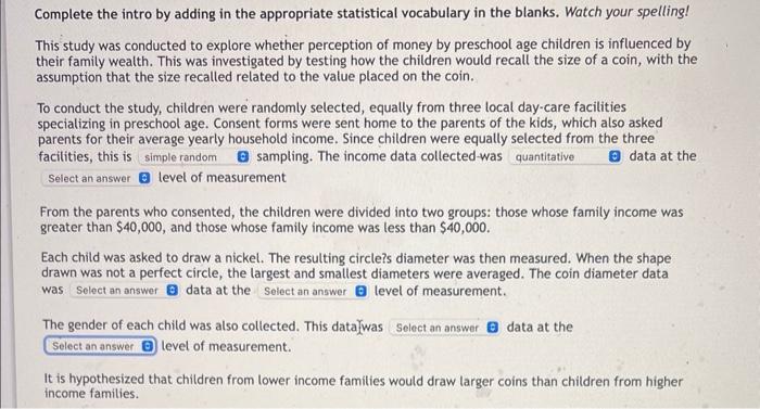 Solved Complete the intro by adding in the appropriate | Chegg.com