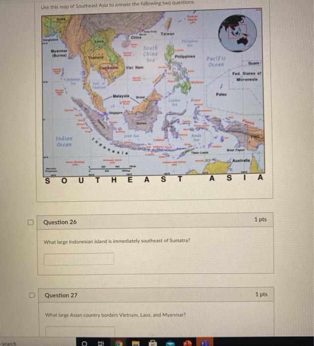 Solved Use This Map Of Southeast Asia To Answer The | Chegg.com