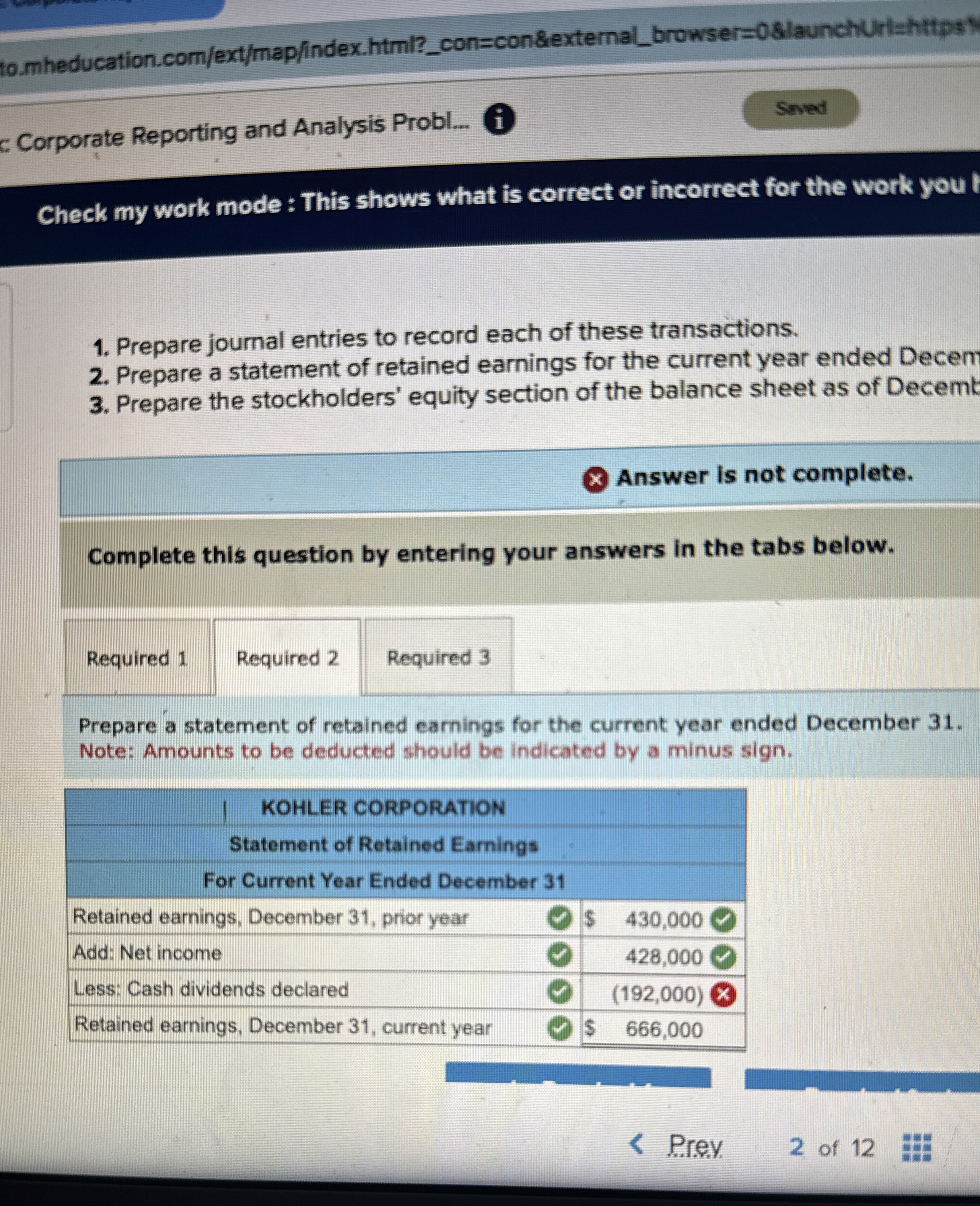 Solved Check my work mode : This shows what is correct or | Chegg.com