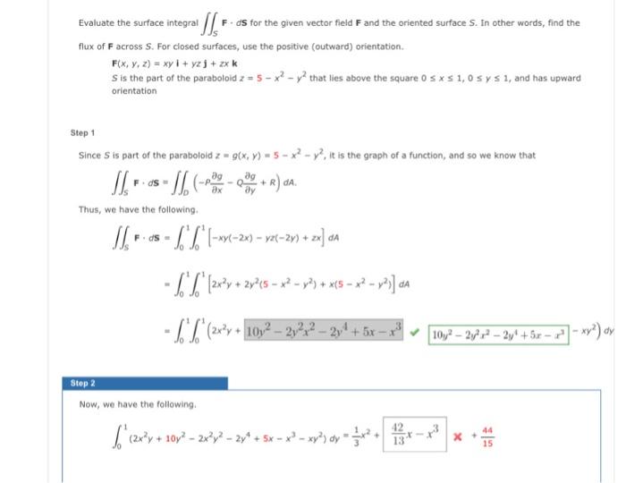 Solved Evaluate the surface integral ∬SF⋅dS for the given | Chegg.com