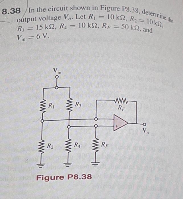 Solved 3.38 In the circuit shown in Figure P8.38, determine | Chegg.com