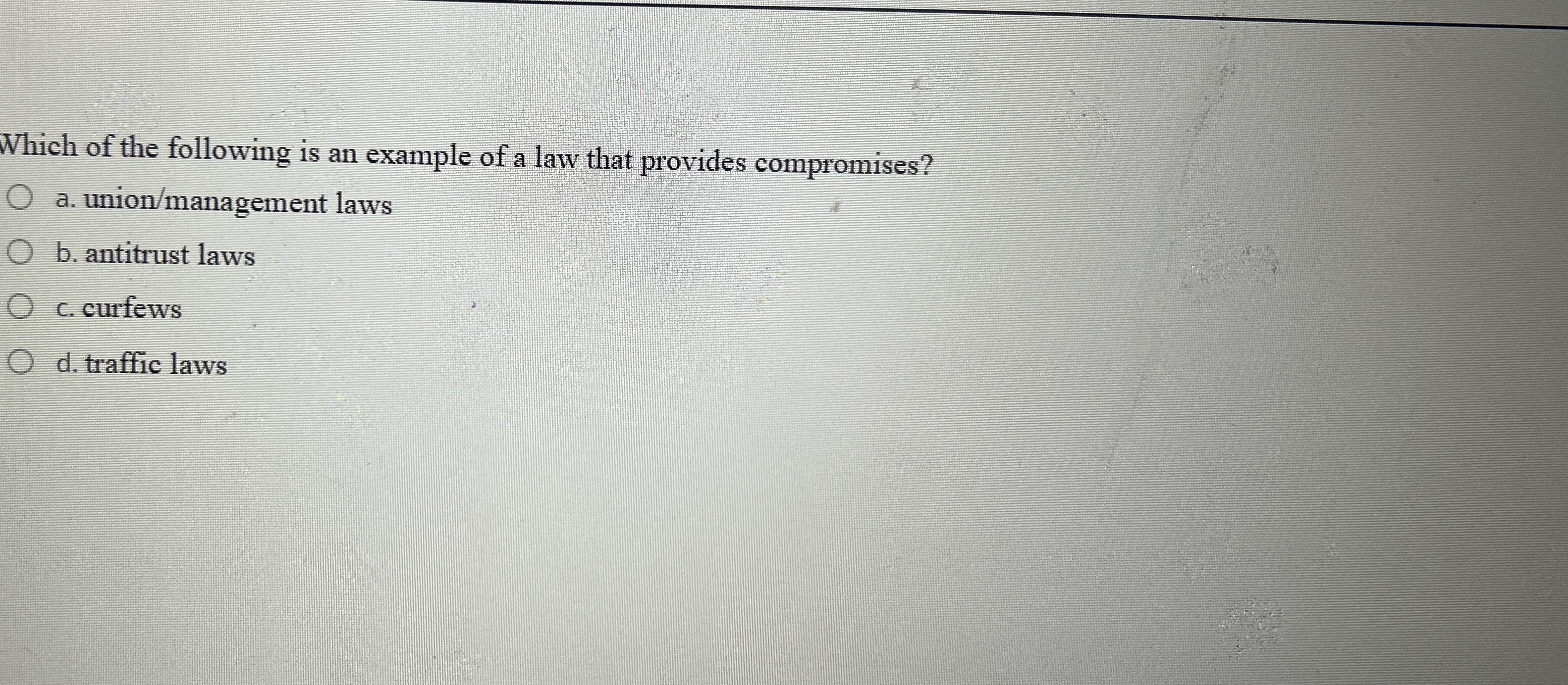 Solved Which of the following is an example of a law that | Chegg.com
