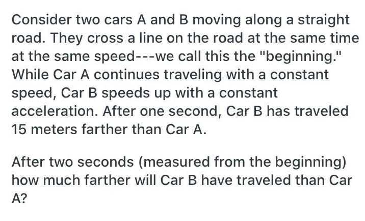 Solved Consider Two Cars A And B Moving Along A Straight | Chegg.com ...