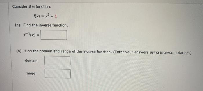 Solved Consider the function. (a) Find the inverse function. | Chegg.com